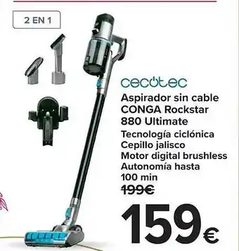 Carrefour Cecotec aspirador sin cable conga rockstar 880 ultimate oferta