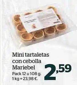 La Sirena Mini tartaletas con cebolla mariebel pack 12 oferta