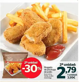 La Sirena 2a unidad -30% nuggets de pechuga de pollo bolsa oferta