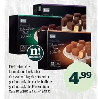 La Sirena Delicias de bombón helado de vainilla de menta y chocolateo de toffee y chocolate premium oferta