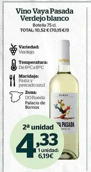 La Sirena Vino vaya pasada verdejo blanco botella oferta