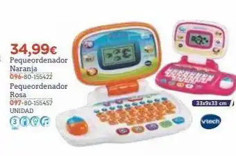 Super Juguete 34,99€ pequeordenador naranja 096-80-155422 pequeordenador rosal 097-80-155457 unidad ener 1010 293 33x9x33 cm vtech oferta