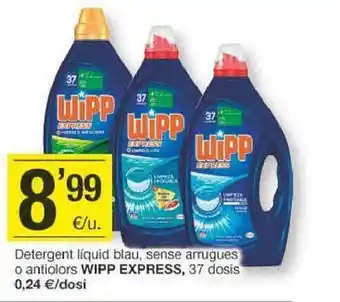 BonpreuEsclat Detergente líquido blau sense arrugues o antiolors wipp express 37 dosis oferta