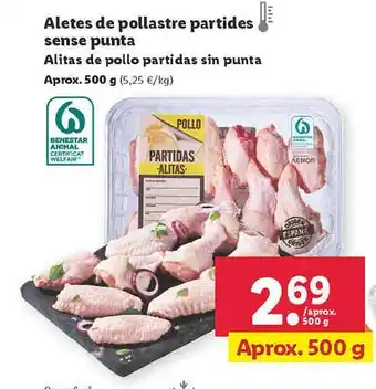 Lidl Alitas de pollo partidas sin punta oferta