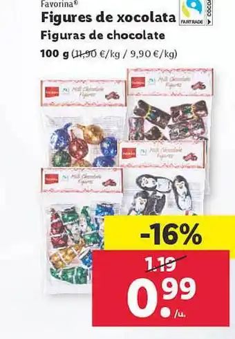 Lidl Favorina figuras de chocolate oferta