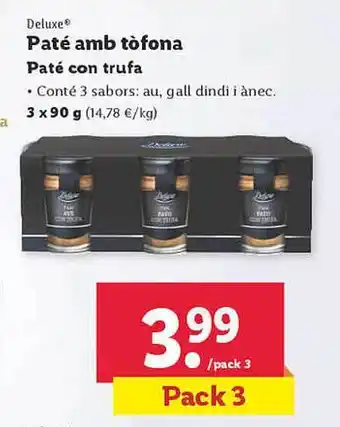 Lidl Deluxe paté con trufa oferta