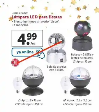Lidl Livarno home lámpara led para fiestas oferta