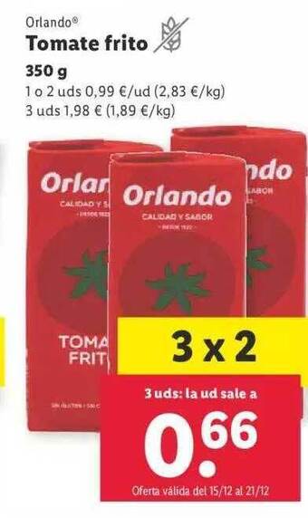 Lidl Orlando tomate frito oferta