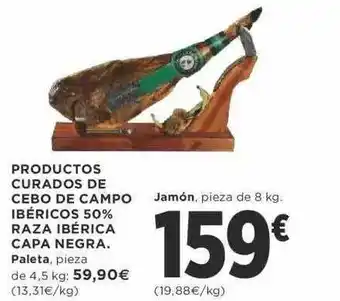 Supercor Productos curados de cebo de campo ibéricos 50% raza ibérica capa negra oferta