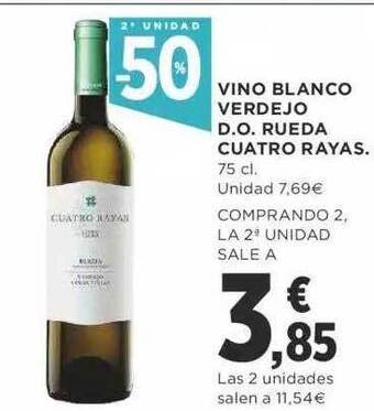 Supercor 2a unidad -50% vino blanco verdejo d.o. rueda cuatro rayas oferta