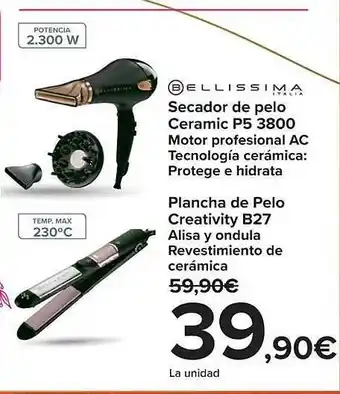 Carrefour Bellissima secador de pelo ceramic p5 3800 plancha de pelo creativity b27 oferta