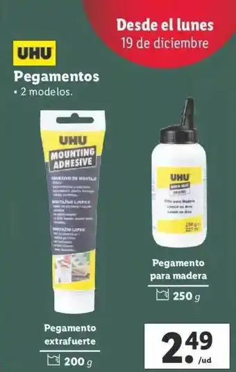 Lidl Uhu pegamentos oferta