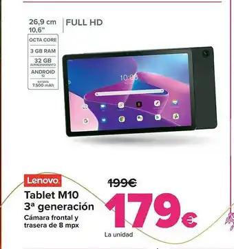 Carrefour Lenovo tablet m10 3a generación oferta