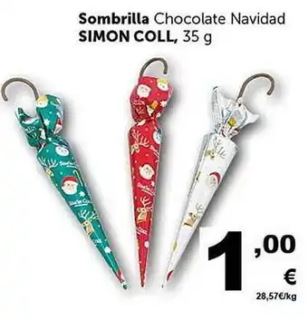 Masymas Sombrilla chocolate navidad simon coll oferta