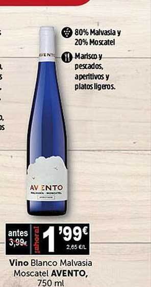 Masymas Vino blanco malvasia moscatel avento oferta
