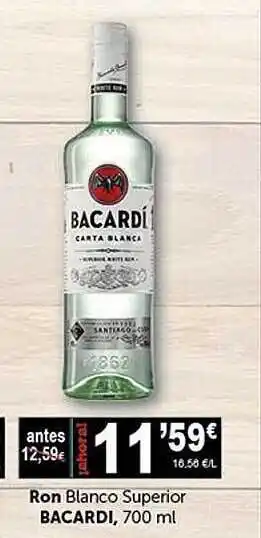 Masymas Ron blanco superior bacardi oferta