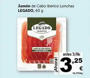 Masymas Jamón de cebo ibérico lonchas legado oferta