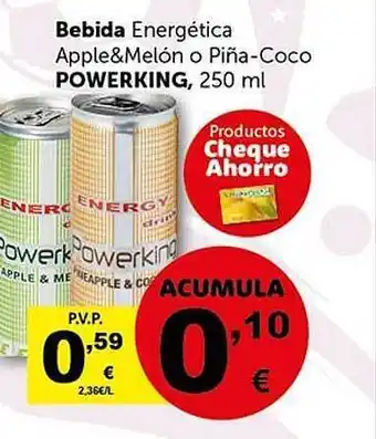 Masymas Bebida energética apple&melón o piña-coco powerking oferta