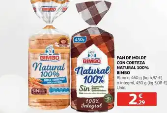 Alcampo Pan d emolde con corteza natural 100% bimbo oferta