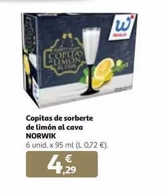 Alcampo Copitas de sorbete de limón al cava norwik oferta