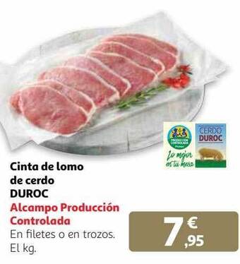 Alcampo Cinta de lomo de cerdo duroc oferta