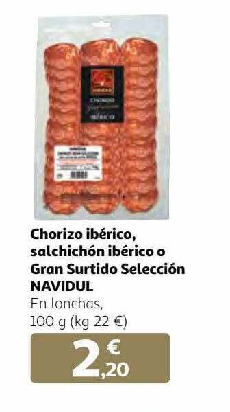 Alcampo Chorizo ibérico, salchichón ibérico o gran surtido selección navidul oferta