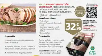 Alcampo Pollo relleno de ciruelas, orejones, piñones y pedro ximénez oferta