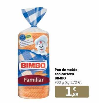 Alcampo Pan de molde con corteza bimbo oferta