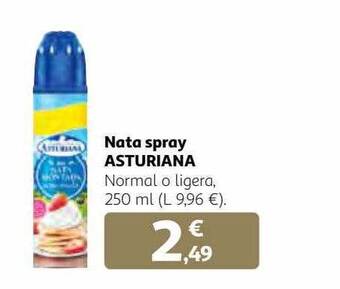 Alcampo Nata spray asturiana oferta