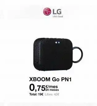 Orange Lg life's good xboom go pn1 0,75€/mes 24 total: 19€ libre: 42€ oferta