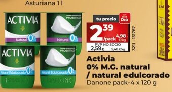 Dia Activia 0% M.G. Natural/ Natural Edulcorado oferta