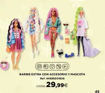 Hipercor Barbie Extra Con Accesorio Y Mascota oferta