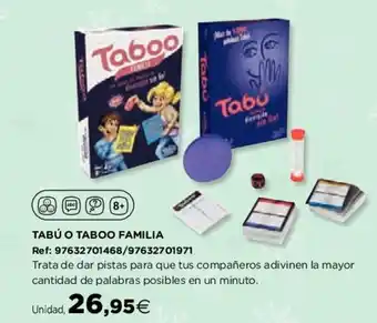 Hipercor Tabú o Taboo Familia oferta