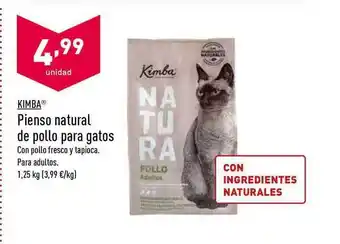 ALDI Kimba Pienso natural de pollo para gatos 1.25kg oferta