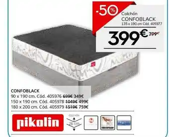 Conforama Confoblack -50% Colchón 135 x 190 cm oferta