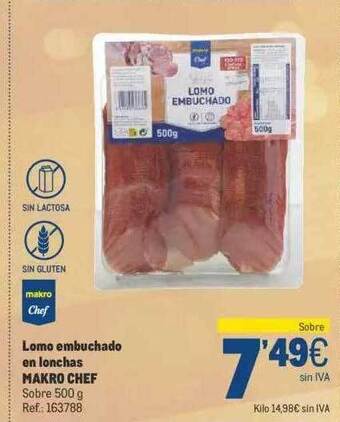 Makro Lomo embuchado en lonchas makro chef oferta