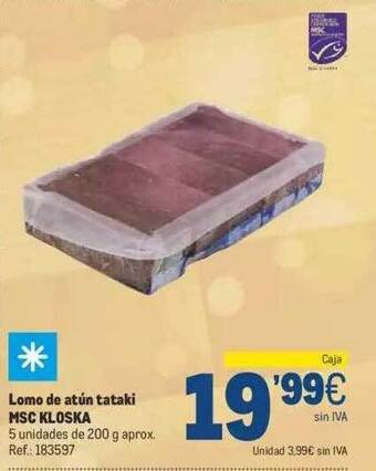 Makro Lomo de atún tataki msc kloska oferta