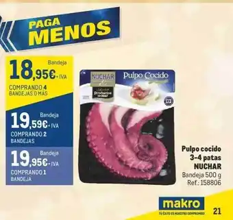 Makro Pulpo cocido 3-4 patas nuchar oferta