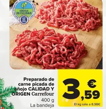 Carrefour Preparado de carne picada de añojo calidad y origen carrefour oferta
