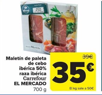 Carrefour Maletín de paleta de cebo ibérica 50% raza ibérica carrefour el mercado oferta