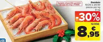 Carrefour Gambón 10/20 o 20/30 piezas por kg oferta