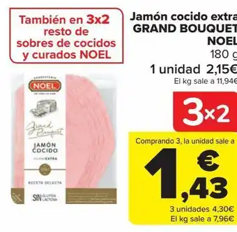 Carrefour Jamón cocido extra grand bouquet noel oferta