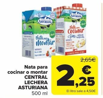 Carrefour Nata para cocinar o montar central lechera asturiana oferta