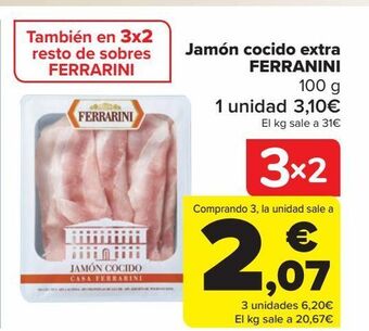 Carrefour Jamón cocido extra ferranini oferta
