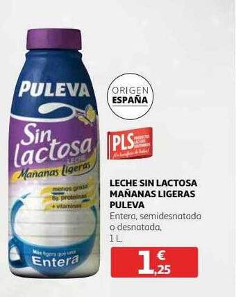 Alcampo Leche sin lactosa mañanas ligeras puleva oferta