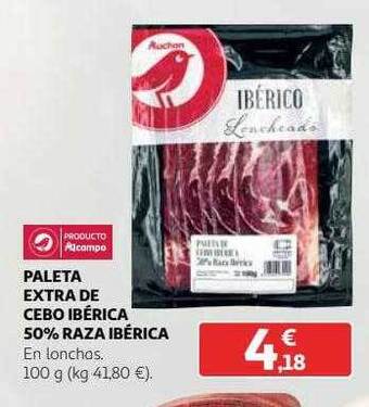 Alcampo Paleta extra de cebo ibérica 50% raza ibérica oferta