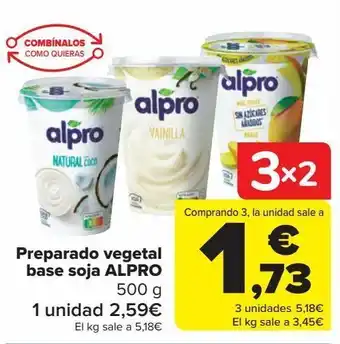 Carrefour Preparado vegetal base soja alpro oferta