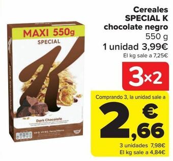 Carrefour Cereales special k chocolate negro oferta
