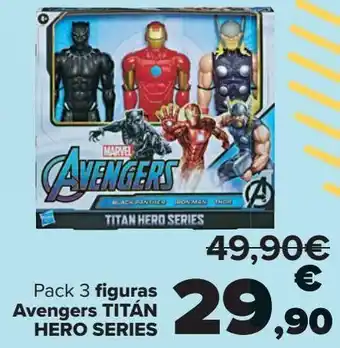 Carrefour Pack 3 figuras avengers titán hero series oferta