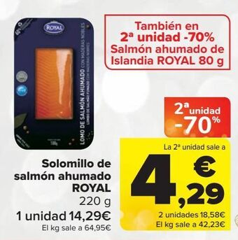 Carrefour Solomillo de salmón ahumado royal oferta